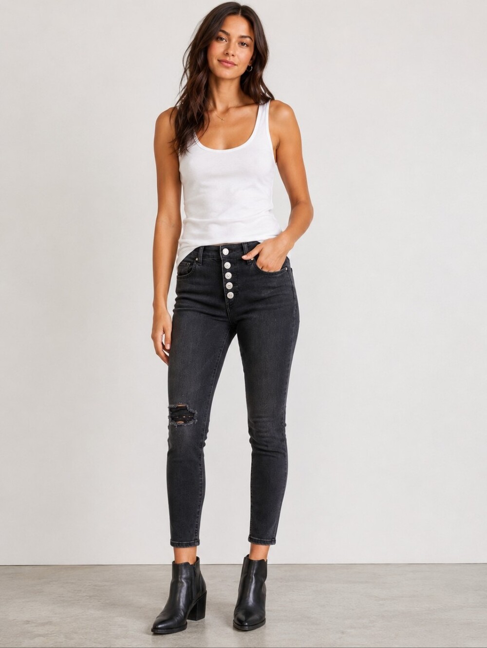 ❤️ ANTHROPOLOGIE MCGUIRE NEWTON SKINNY JEANS, EXPOSED BUTTON FLY, 2 (26)